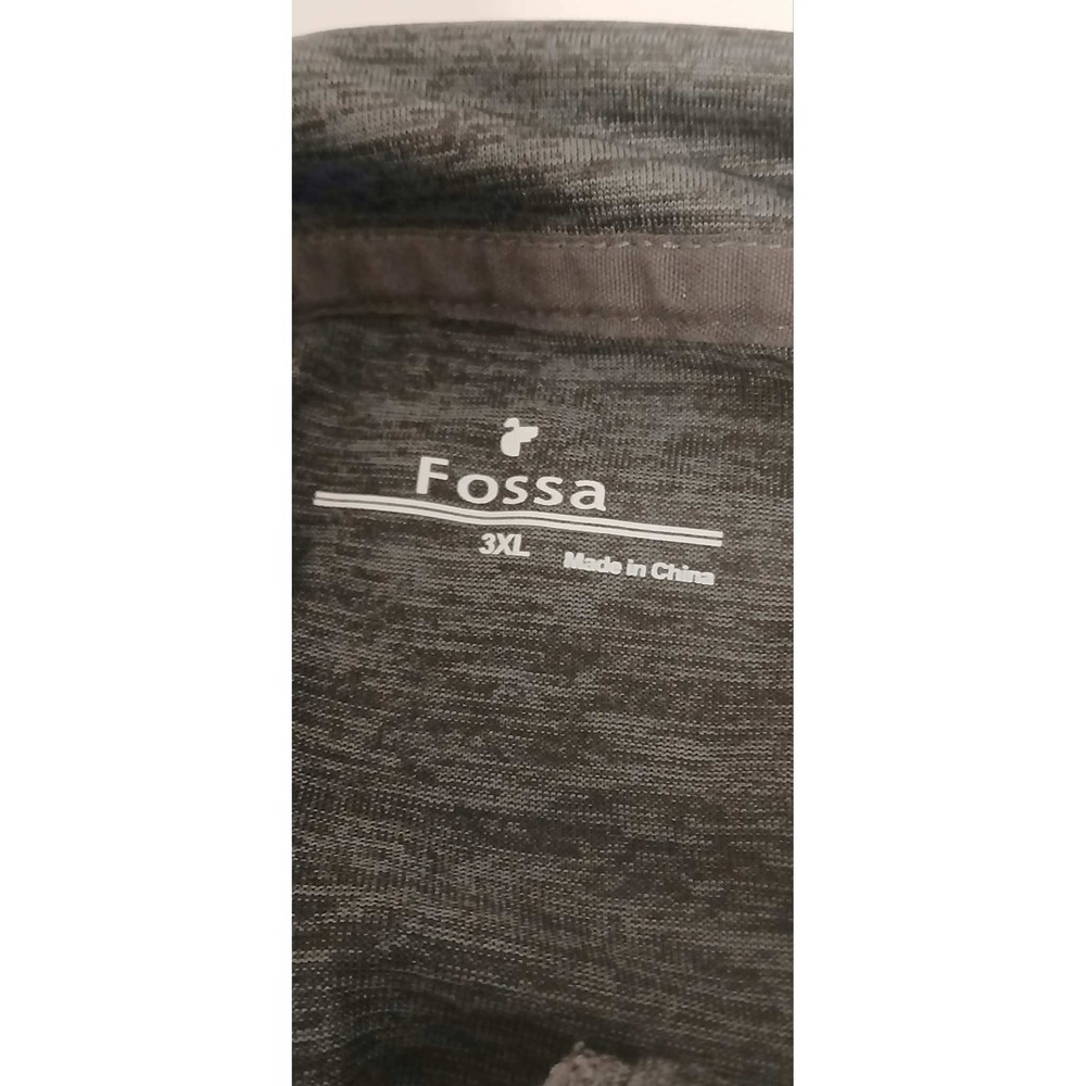 Fossa Mens 3XL Charcoal Gray Heathered 1/4 Zip Pullover Shirt WM Logo - Picture 4 of 4